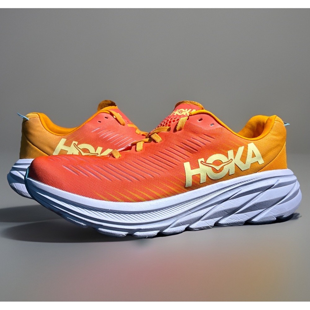Women's Hoka One One Rincon 3 Size 10.5B | RSRW Orange/White/Yellow No Insole